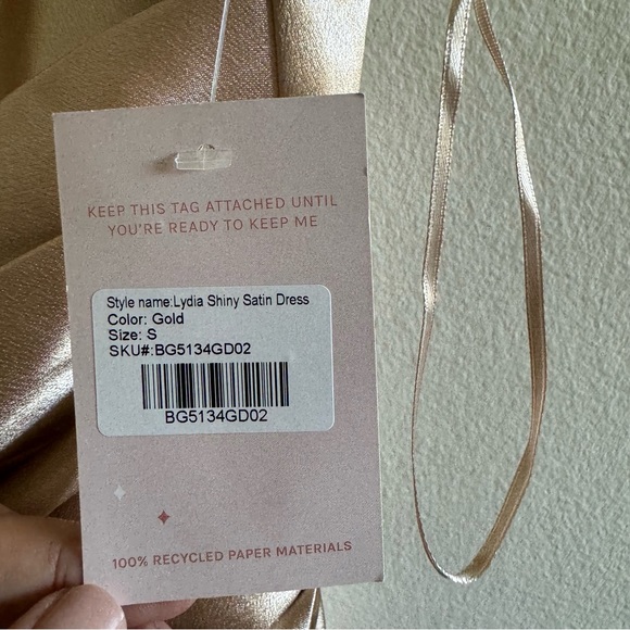 NWT Birdy Grey Lydia Shiny Satin Maxi Dress Gown Size Small - Picture 9 of 14